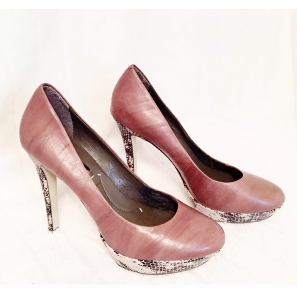 Bcbgmaxazria Brown W/ Python Platform & Stiletto - image 1